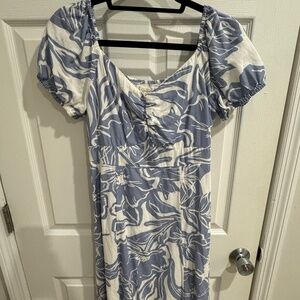 Jessica Simpson Blue White Floral Midi Dress